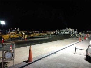 Runway 17R-35L Complex Pavement Rehabilitation Project for Denver International Airport Night Paving