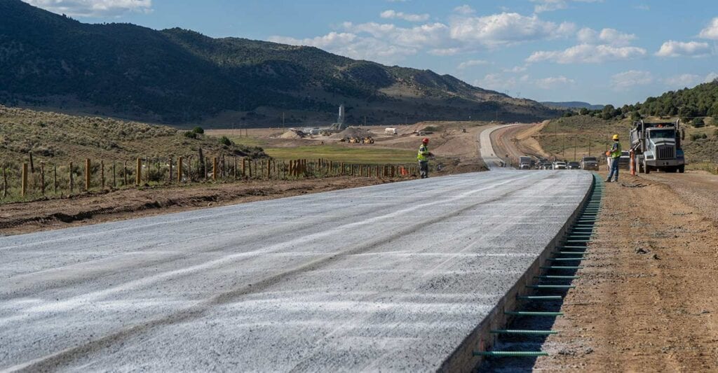 State Highway 13 PCCP paving near Rifle, CO