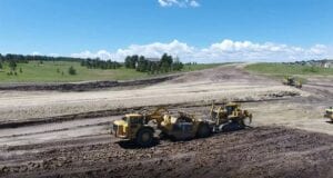 Gold Creek Valley Land Development Earthwork with Scrapers moving millions of tons of earth